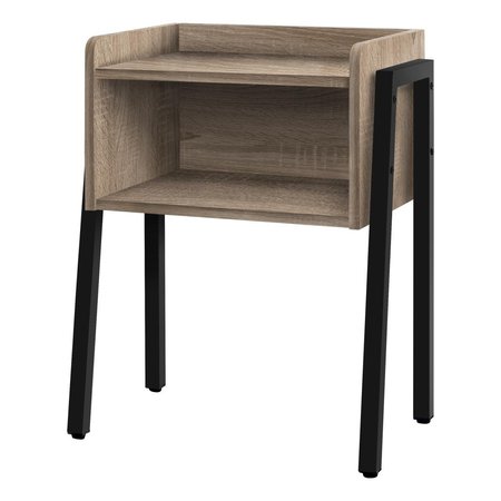 GFANCY FIXTURES 23 in. Rectangular Dark Taupe Accent Table with Black Metal Legs GF2467712